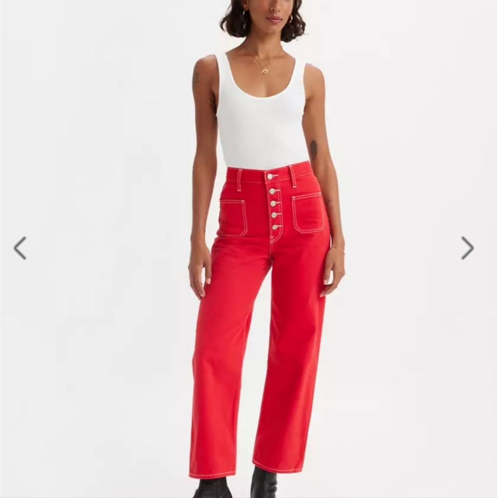 Levis RED Patch Pocket OPEN button Fly Jean, US 27